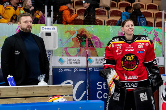 Luleås målvakt Sara Grahn och tränare Mikael Forsberg