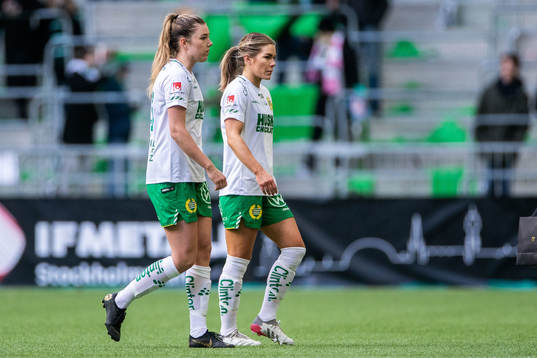 Hammarbys Emma Westin och Hanna Folkesson deppar