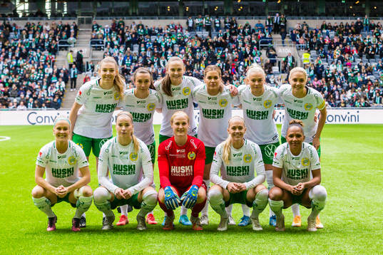 Hammarbys startelva Emma Westin, Fanny Hjelm, Vilde Hasund,