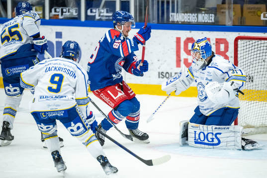 Oskarshamns Patrik Karlkvist och Leksands målvakt Kasimir