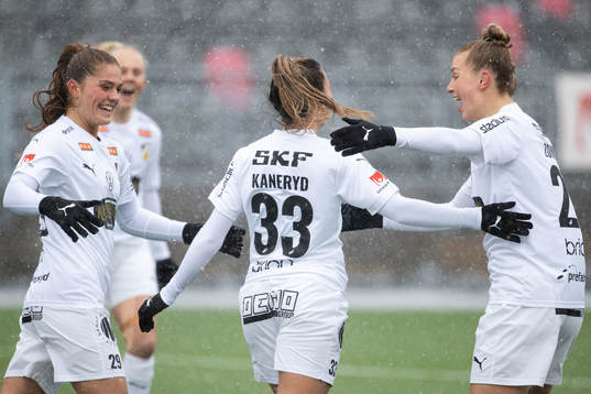 Häckens spelare jublar