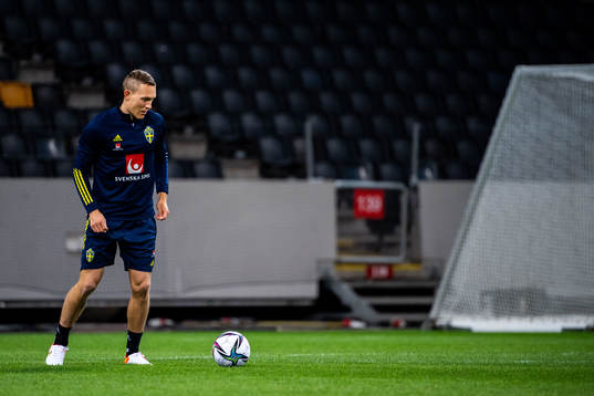 during a training session with the national team of Sweden