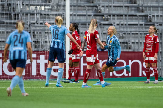 Djurgårdens Sara Lilja Vidlund jublar