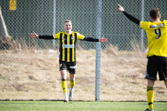 IFK Hässleholms Danny Gunnarsson i träningsmatchen mellan