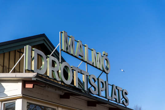 Exteriör av Malmö idrottsplats
