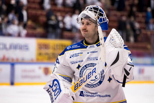 Leksands målvakt Kasimir Kaskisuo  jubel