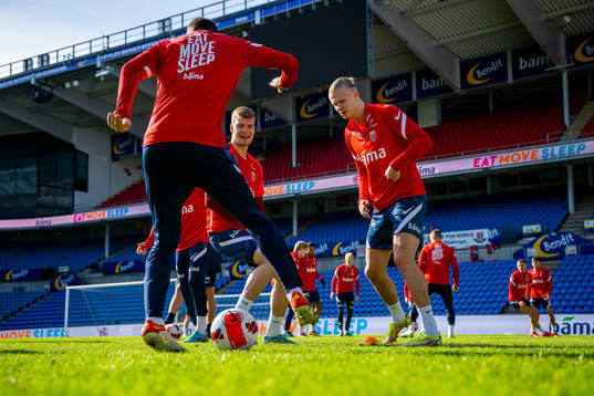 Alexander Sørloth and Erling Braut Haaland of the