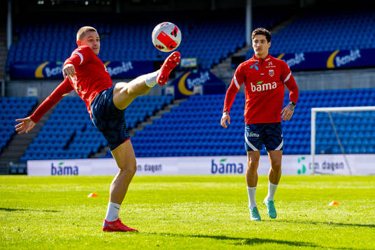 Julian Ryerson and Mathias Normann of the Norwegian