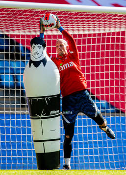 Goalkeeper André Hansen of the Norwegian national football