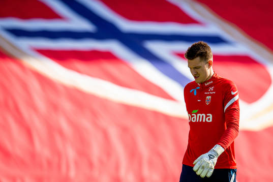 Goalkeeper Jacob Karlstrøm of the Norwegian national