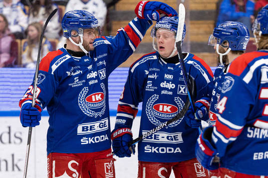Oskarshamns Kim Rosdahl och Fredrik Olofsson jublar