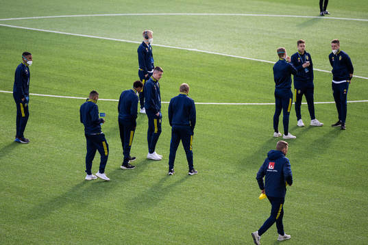Players of Sweden ahed of the UEFA European Under-21