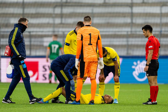 Bilal Hussein of Sweden in pain
