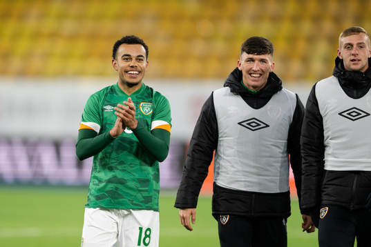 Tyreik Wright of Ireland celebrates