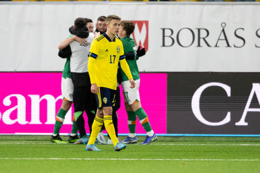 Jacob Ondrejka of Sweden looks dejected