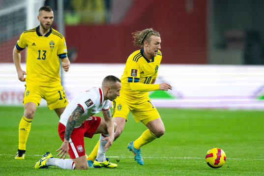 Jesper Karlström and Emil Forsberg of Sweden against Jacek