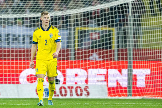 Emil Krafth of Sweden looks dejected