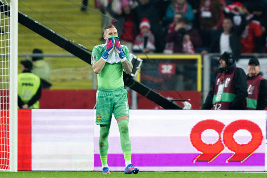 Goalkeeper Robin Olsen of Sweden looks dejected
