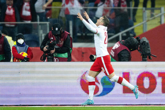 Piotr Zielinski of Poland celebrates the 2-0 goal