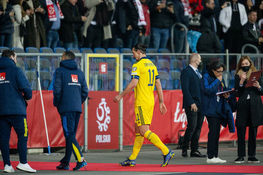 Zlatan Ibrahimovic of Sweden leaves the pitch