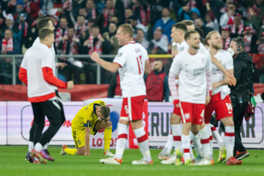 Ludwig Augustinsson of Sweden looks dejected