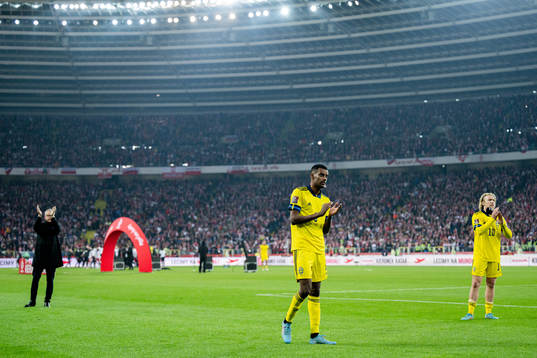 Head coach Janne Andersson, Alexander Isak and Emil