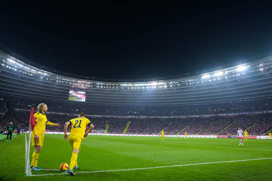 Emil Forsberg and Dejan Kulusevski of Sweden