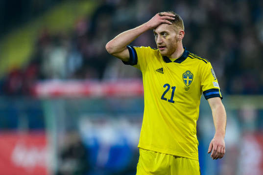Dejan Kulusevski of Sweden looks dejected
