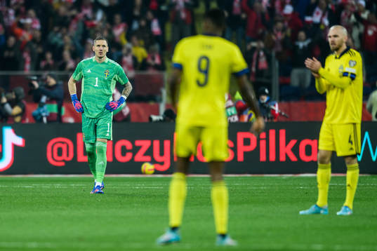 goalkeeper Robin Olsen of Sweden looks dejected