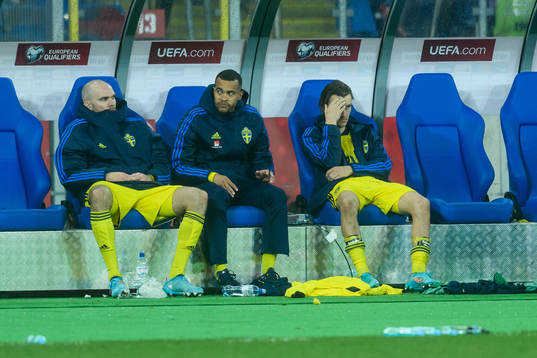 Marcus Danielson, Robin Quaison and Kristoffer Olsson of