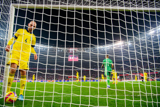 Marcus Danielson of Sweden looks dejected while fetching