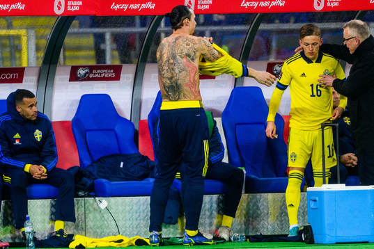 Zlatan Ibrahimovic  of Sweden with a large tattoo