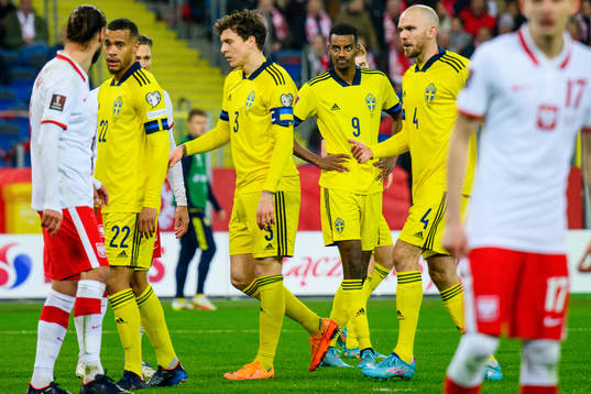 Robin Quaison, Victor Lindelöf, Alexander Isak and Marcus