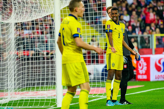 Alexander Isak of Sweden reacts