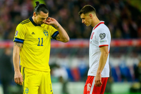 Zlatan Ibrahimovic of Sweden looks dejected