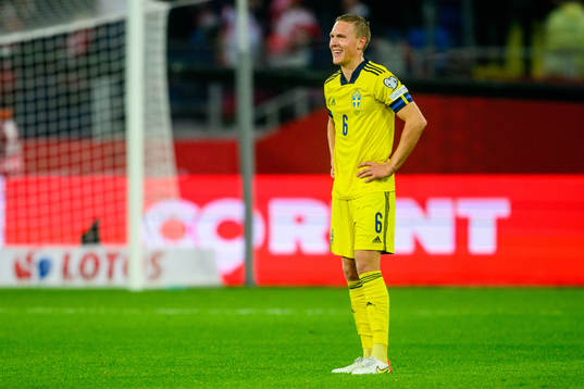 Ludwig Augustinsson of Sweden looks dejected