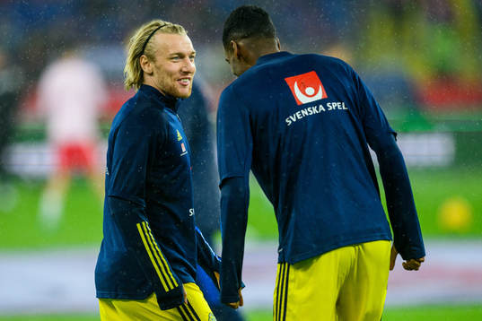 Emil Forsberg and Alexander Isak of Sweden ahead the FIFA