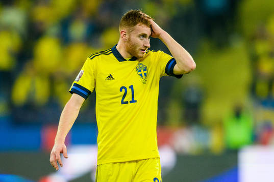 Dejan Kulusevski of Sweden looks dejected