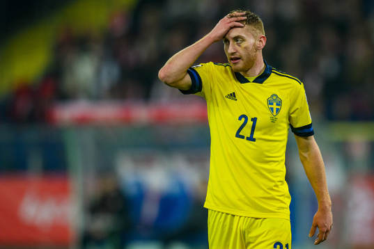 Dejan Kulusevski of Sweden looks dejected