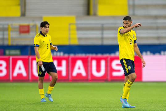 Aiham Ousou of Sweden looks dejected