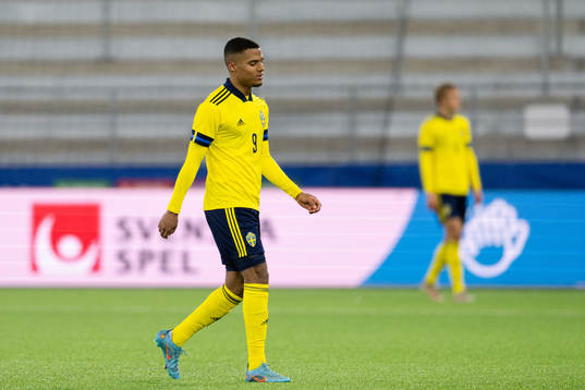 Amin Sarr of Sweden looks dejected