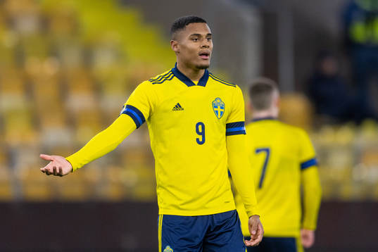 Amin Sarr of Sweden reacts