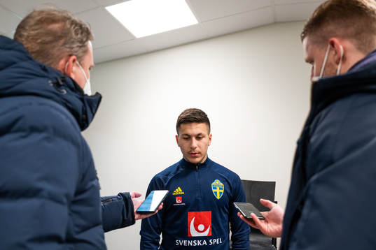 Roony Bardaglin of Sweden is interviewed