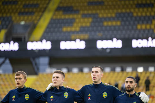 Jesper Tolinsson, Emil Holm, goalkeeper Samuel Brolin and
