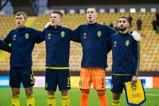 Jesper Tolinsson, Emil Holm, goalkeeper Samuel Brolin and
