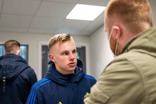 Isak Jansson of Sweden is interviewed