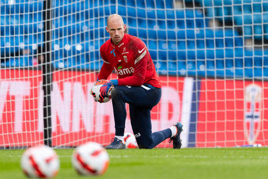 Goalkeeper André Hansen of Norway