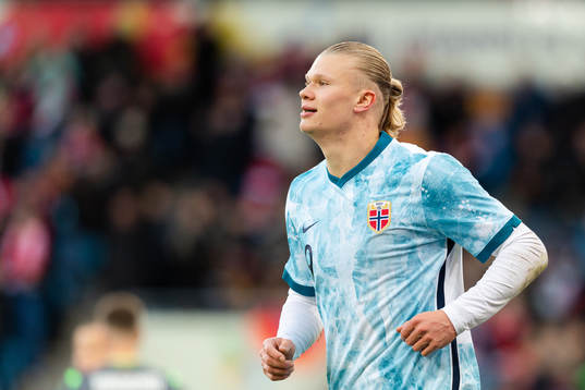 Erling Braut Haaland of Norway celebrates the 1-0 goal