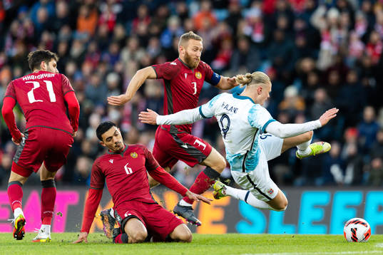 Arman Hovhannisyan of Armenia and Erling Braut Haaland of