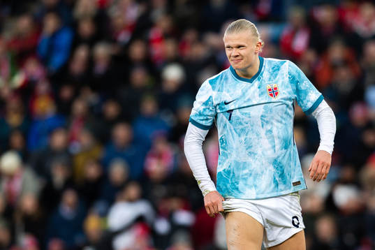 Erling Braut Haaland of Norway in pain
